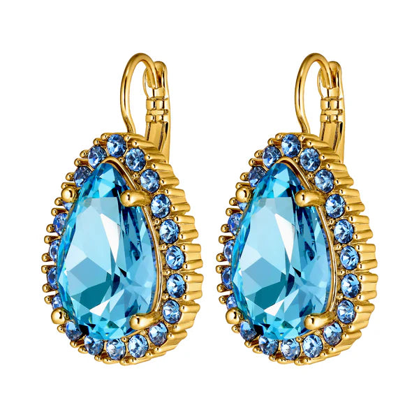 Dyrberg/Kern Fiora Gold Earrings - Aqua / Light Blue