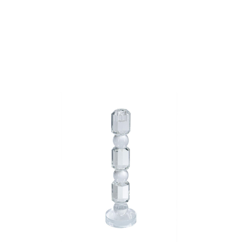 Glass taper candle holder small