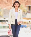 So sophisticated boucle jacket ivory