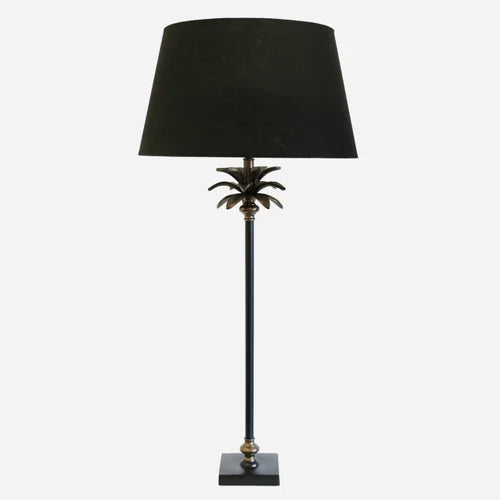 Miami Black & Brass Lamp Base w Shades