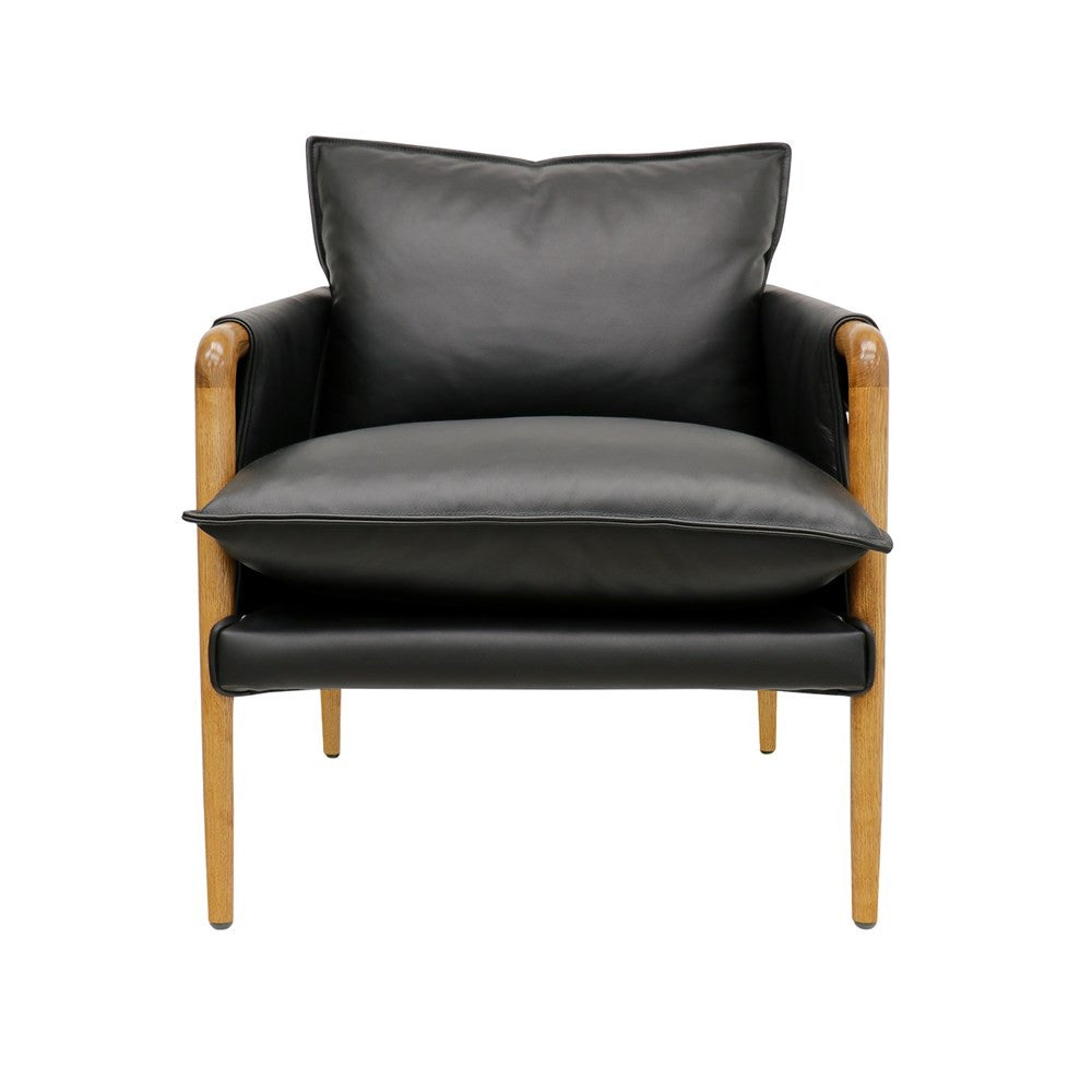 Saddle leather armchair - Black