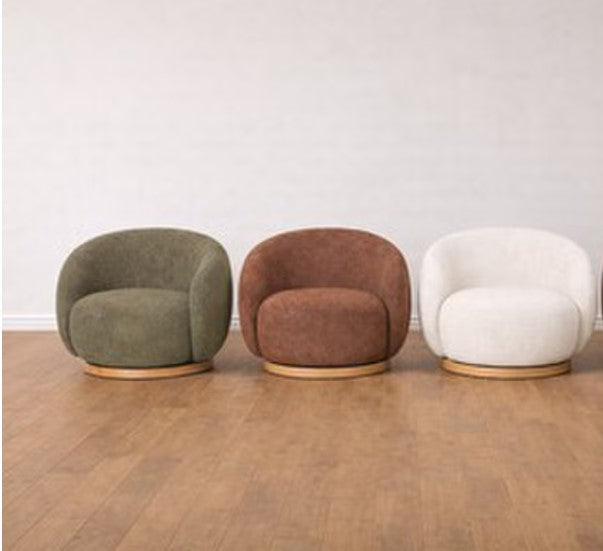 Swivel Chair wood base - Tobacco