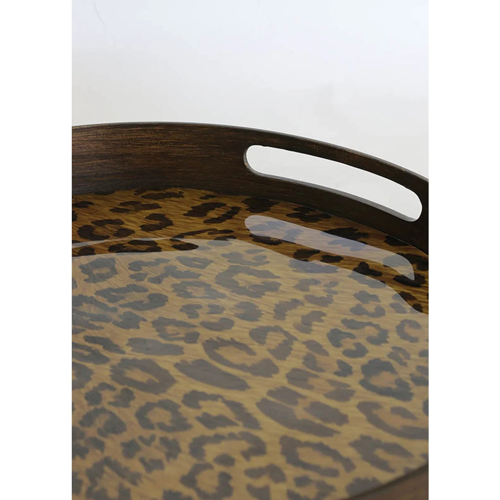 Round Leopard Print Tray Small