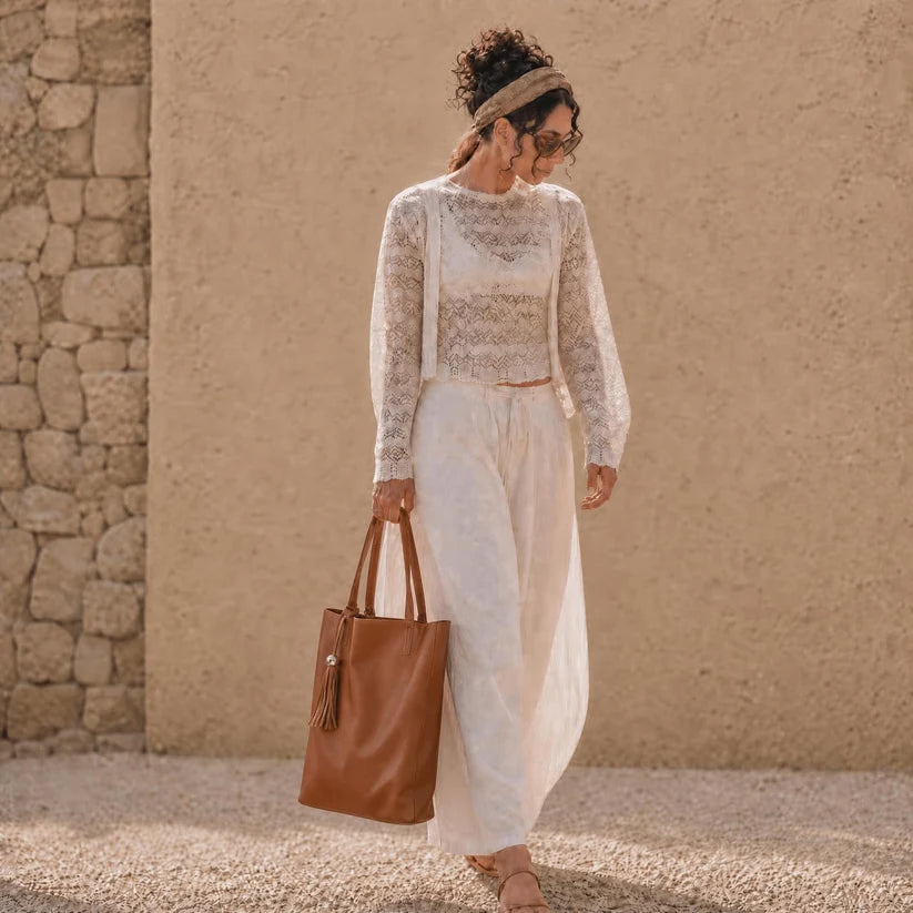 Leather Shopper - Chestnut