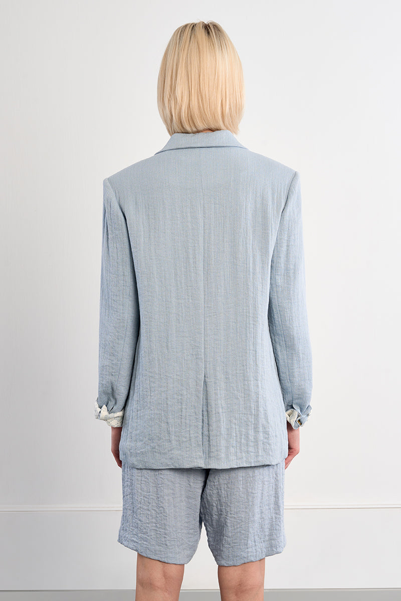 Lili Sidonio Woven Blazer, Light Blue - Medium