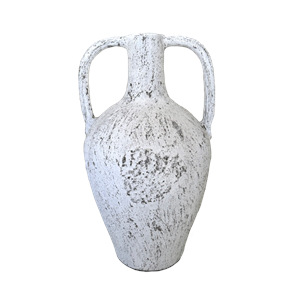 Lombok urn buffalo antique whitewash L 60cm