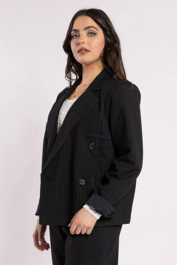 Drama Espresso Blazer Noir Stripe