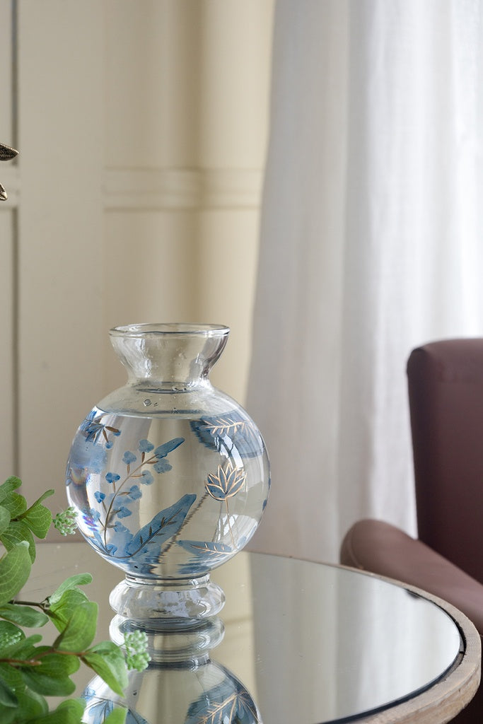 Painted glass vase