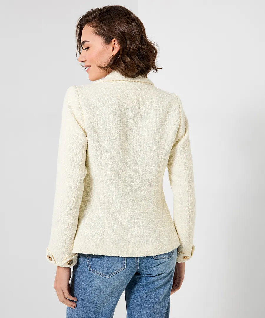 So sophisticated boucle jacket ivory