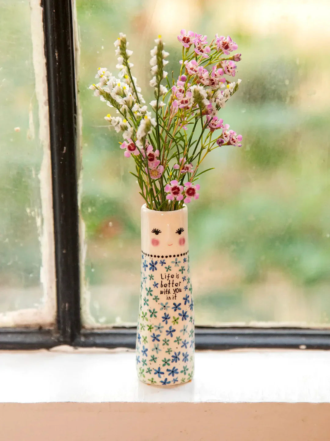 Life is better bud vase