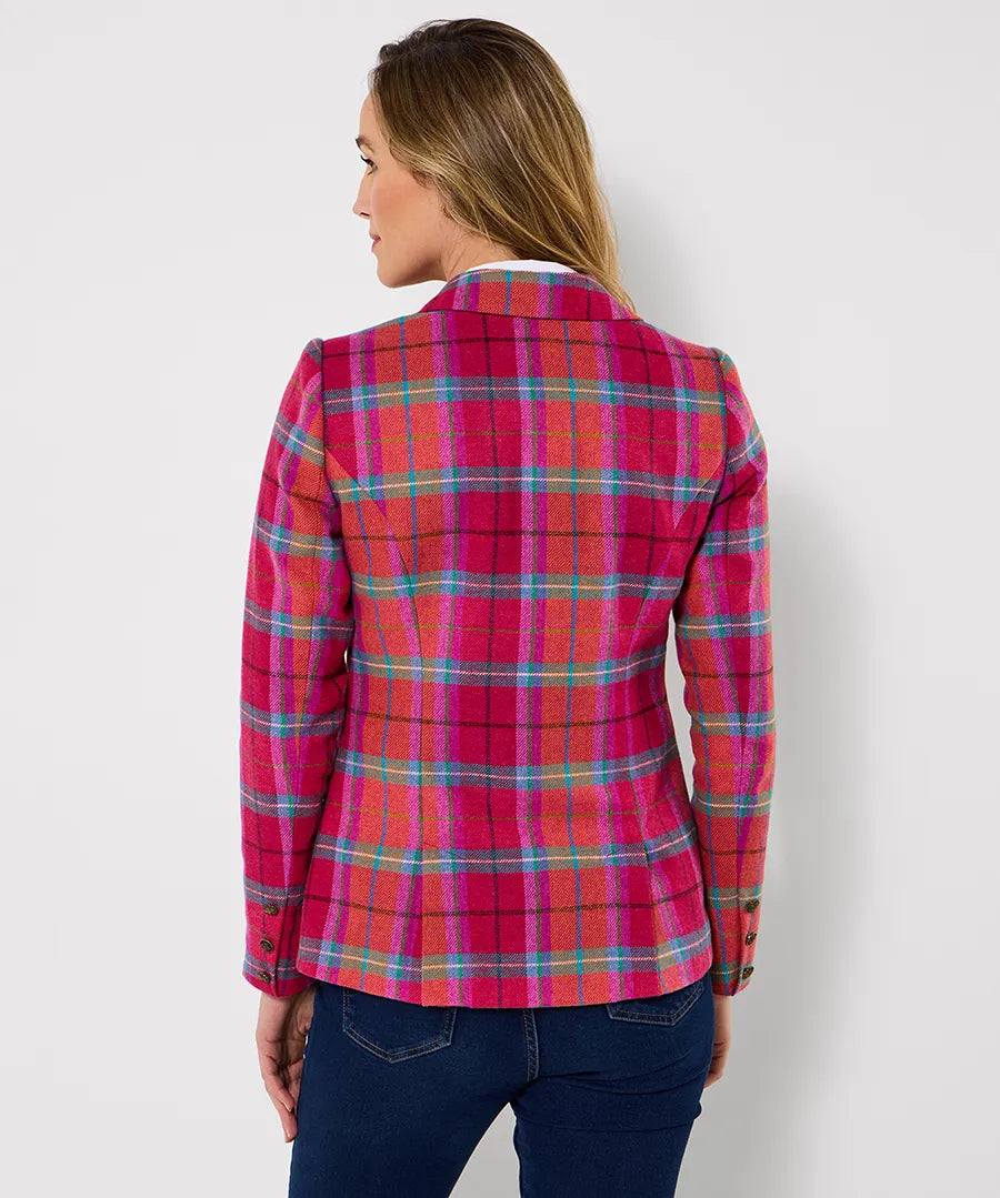 Charming check jacket pink