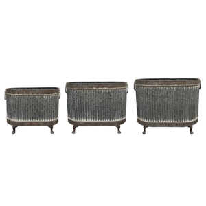 Zinc Footed Planter - Oval