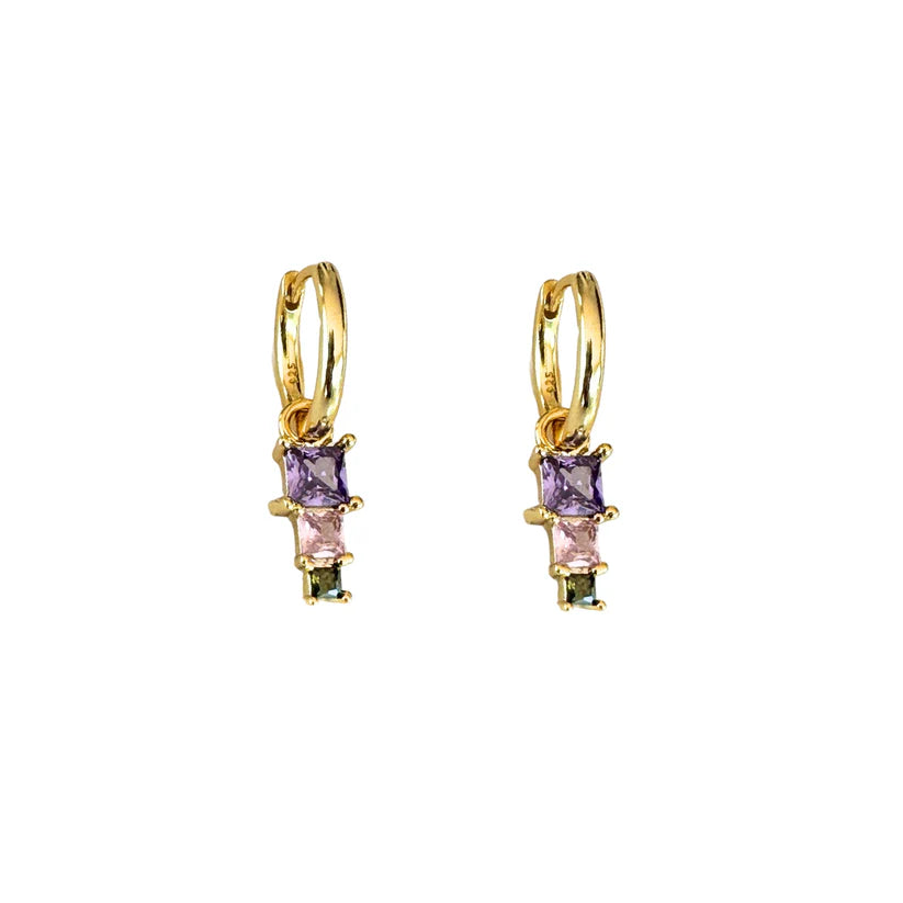 Pink and Peridot Sleepers - Gold