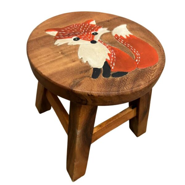 Wooden Kids Stool - Fox