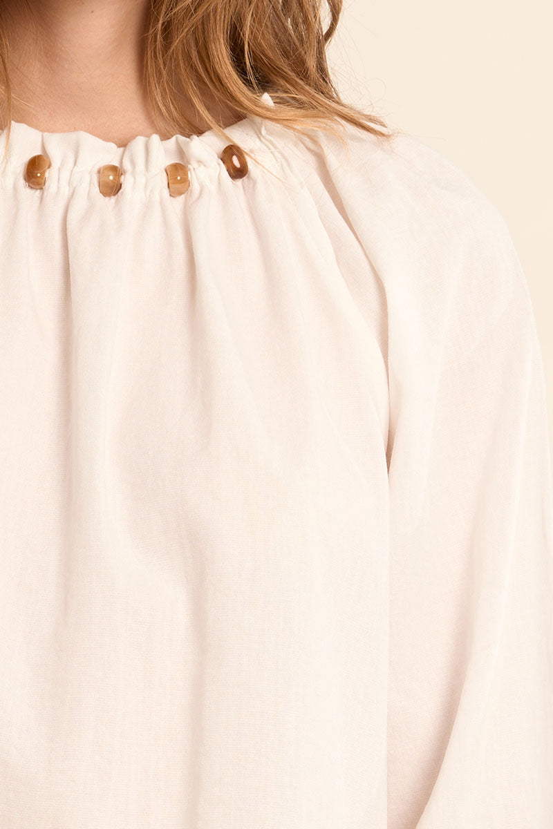 Molly Bracken Woven Blouse - White