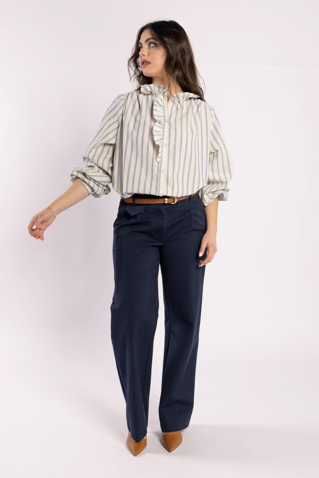 Drama Cest La Vive Blouse Metallic Stripe