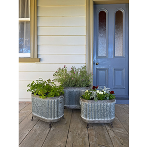 Zinc Footed Planter - Oval