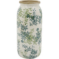 Green floral vase