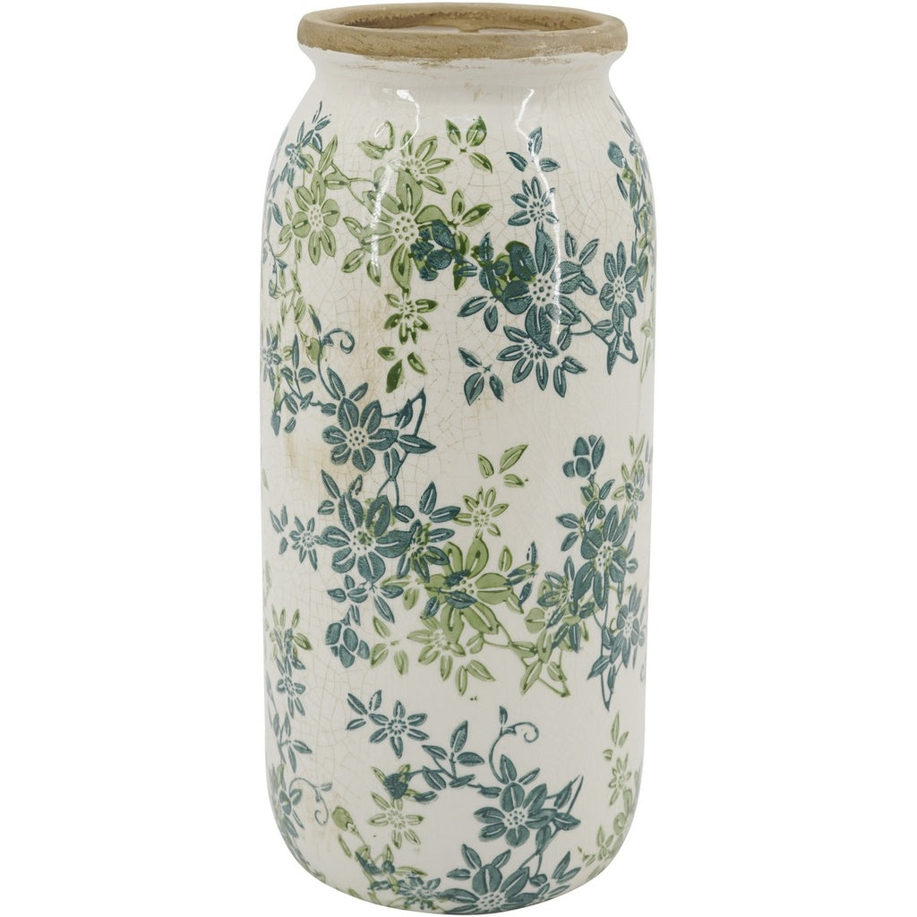 Green floral vase