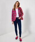 Charming check jacket pink