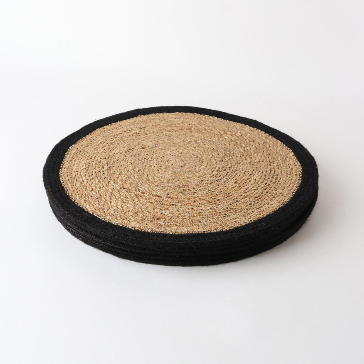 Round Seagrass/Jute Place mat Natural/Black