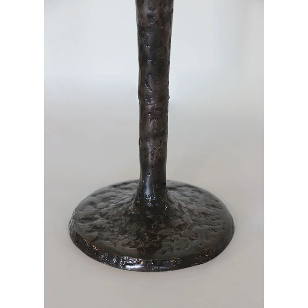 Forged Gothic Style Bronze Candlestick Small
