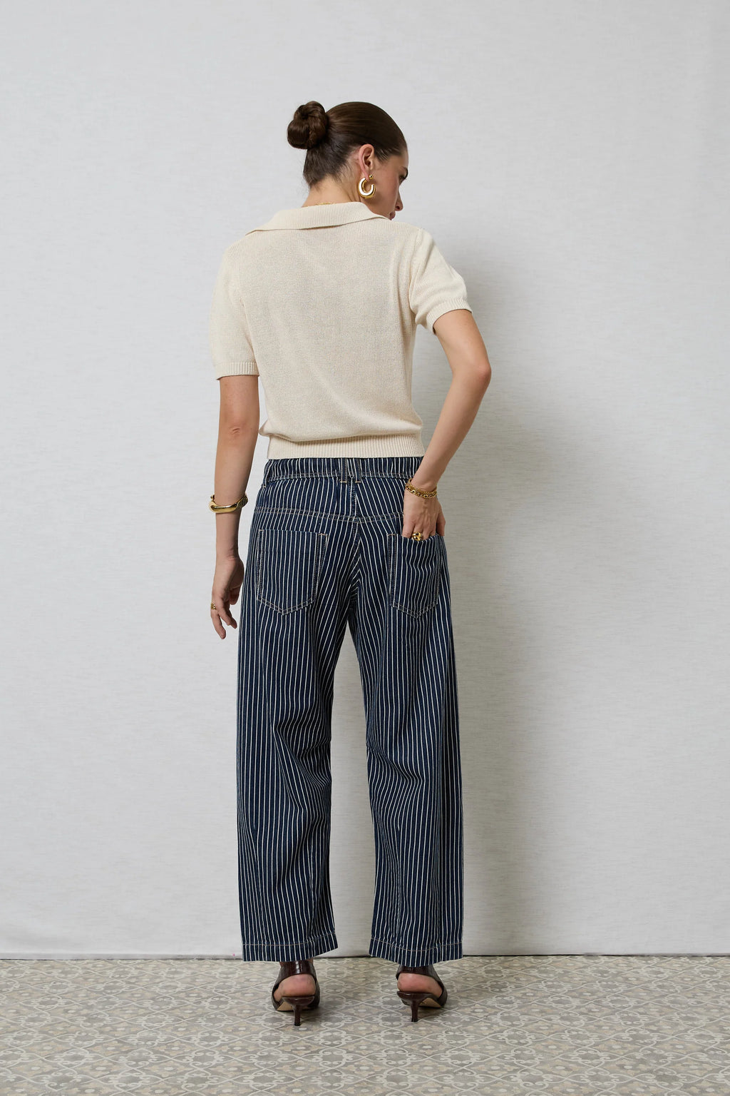 Dricoper Active Indigo Stripe Barrel Jeans