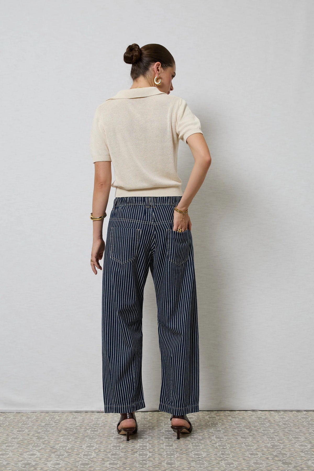 Dricoper Active Indigo Stripe Barrel Jeans