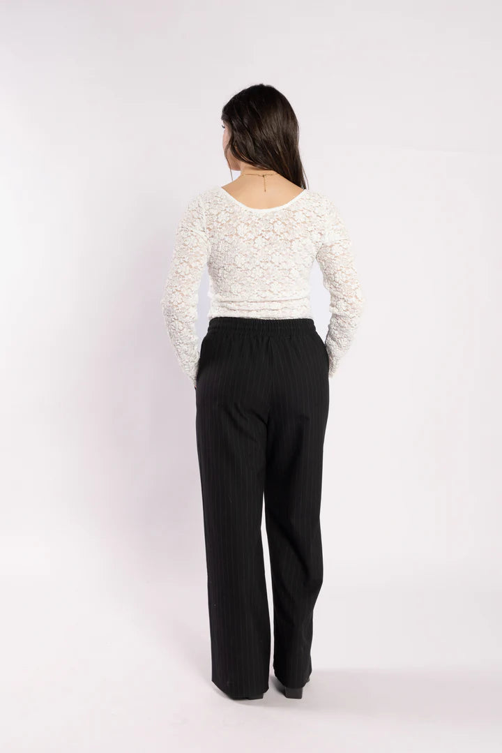 Drama Lake Pant Black-Noir Stripe