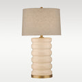 Table Lamp Ivory + Matt Brass Base + Natural Linen Shade