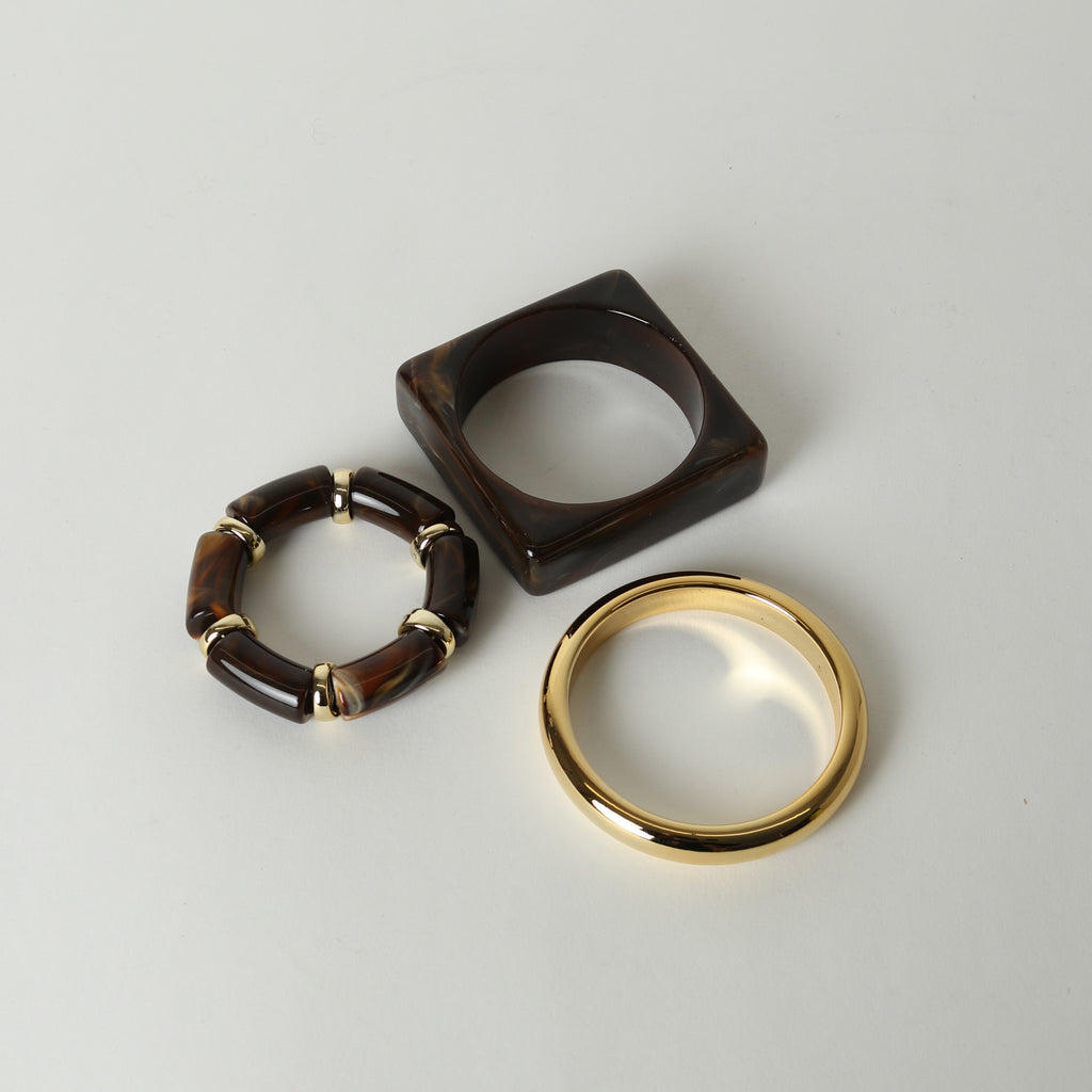 Blake Bangle Set - Brown