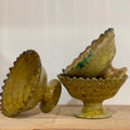 Tamegroute Pedestal Bowl with teeth gold 20cm