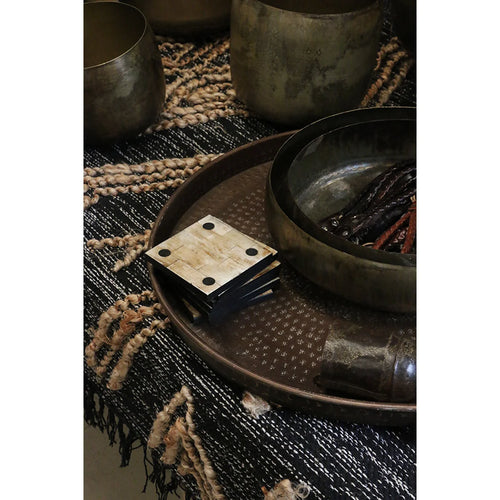 Beaten Round Tray - Antique Copper
