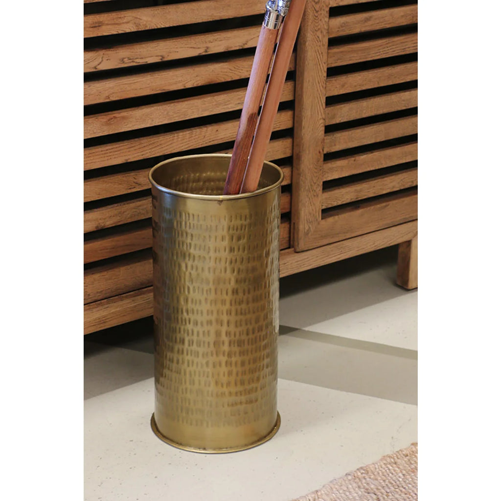 Rossini etched umbrella stand antique brass finish