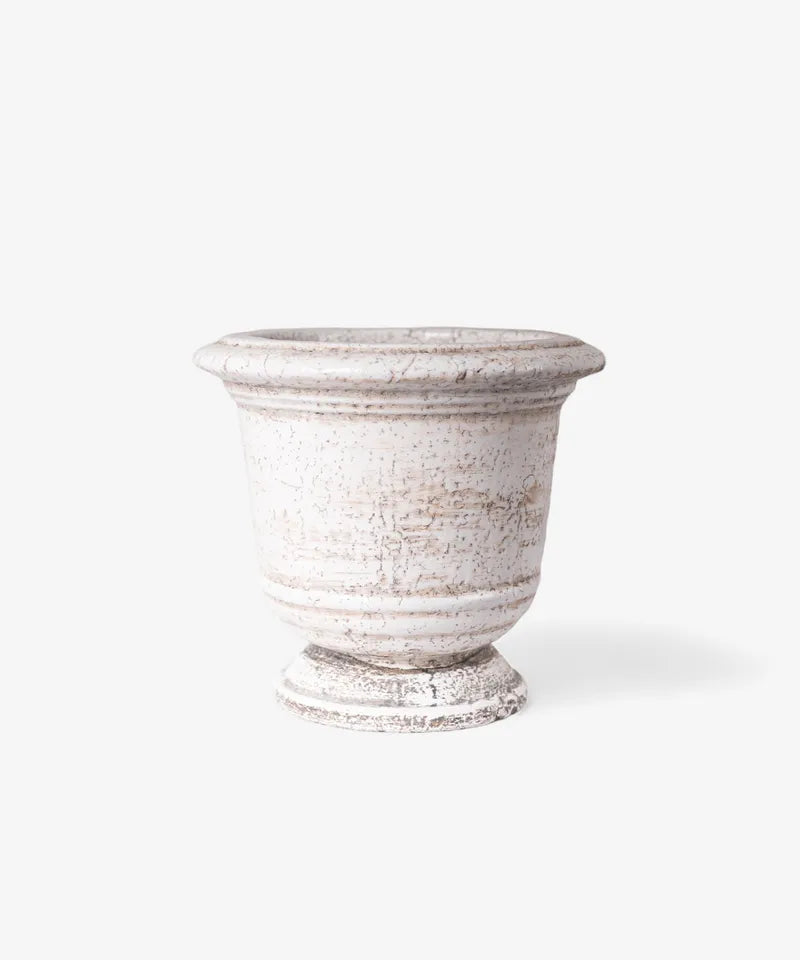 Urn planter rustic white large