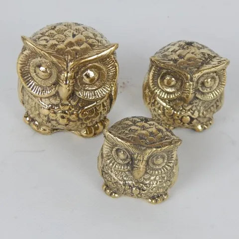 Brass owl medium 4cm