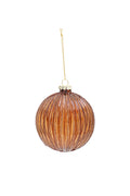 Sparkling Sphere Glass bauble -Chestnut Large