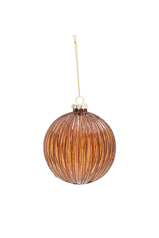 Sparkling Sphere Glass bauble -Chestnut Large