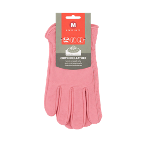 Leather Gardening Gloves Pink Medium