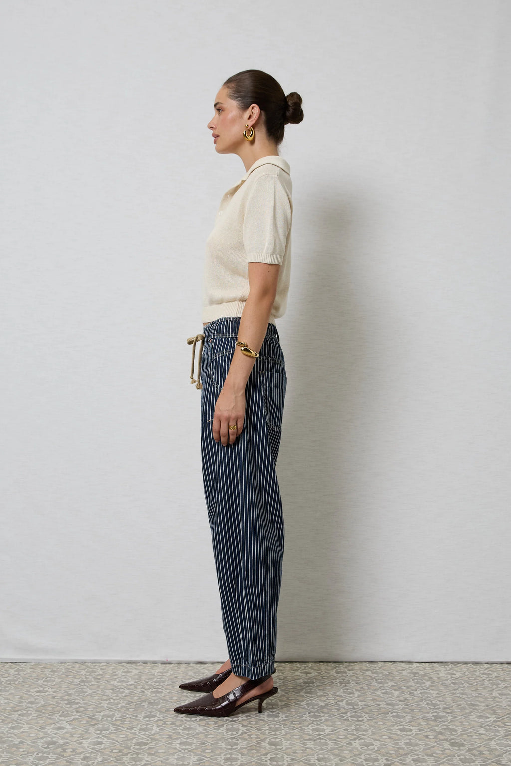 Dricoper Active Indigo Stripe Barrel Jeans