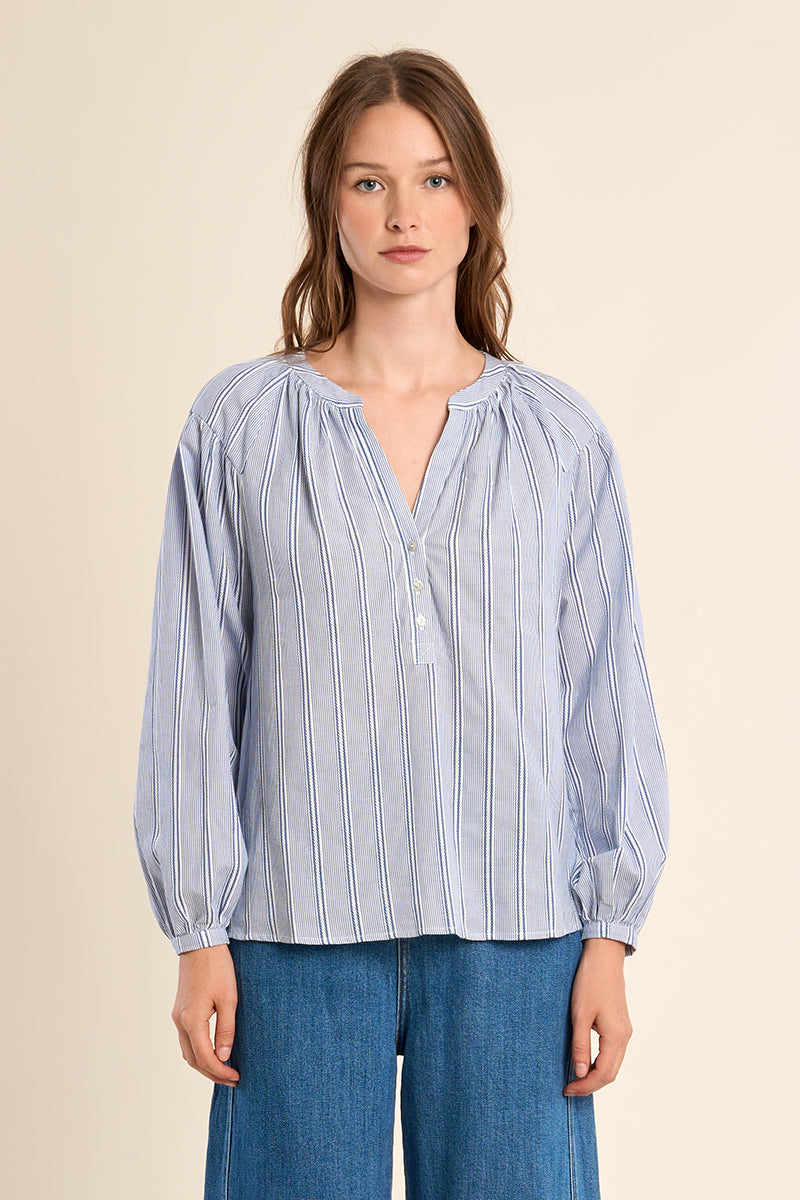 Molly Bracken Woven Blouse - Blue