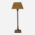 Brass Antiqued Rectangular Base Table Lamp with Shade