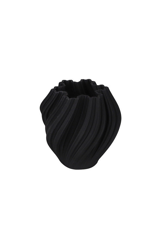 Black 3D ceramic vase Small