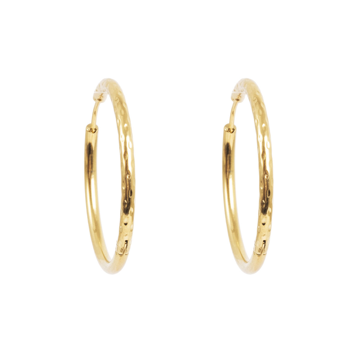 Gold hoop beaten smooth