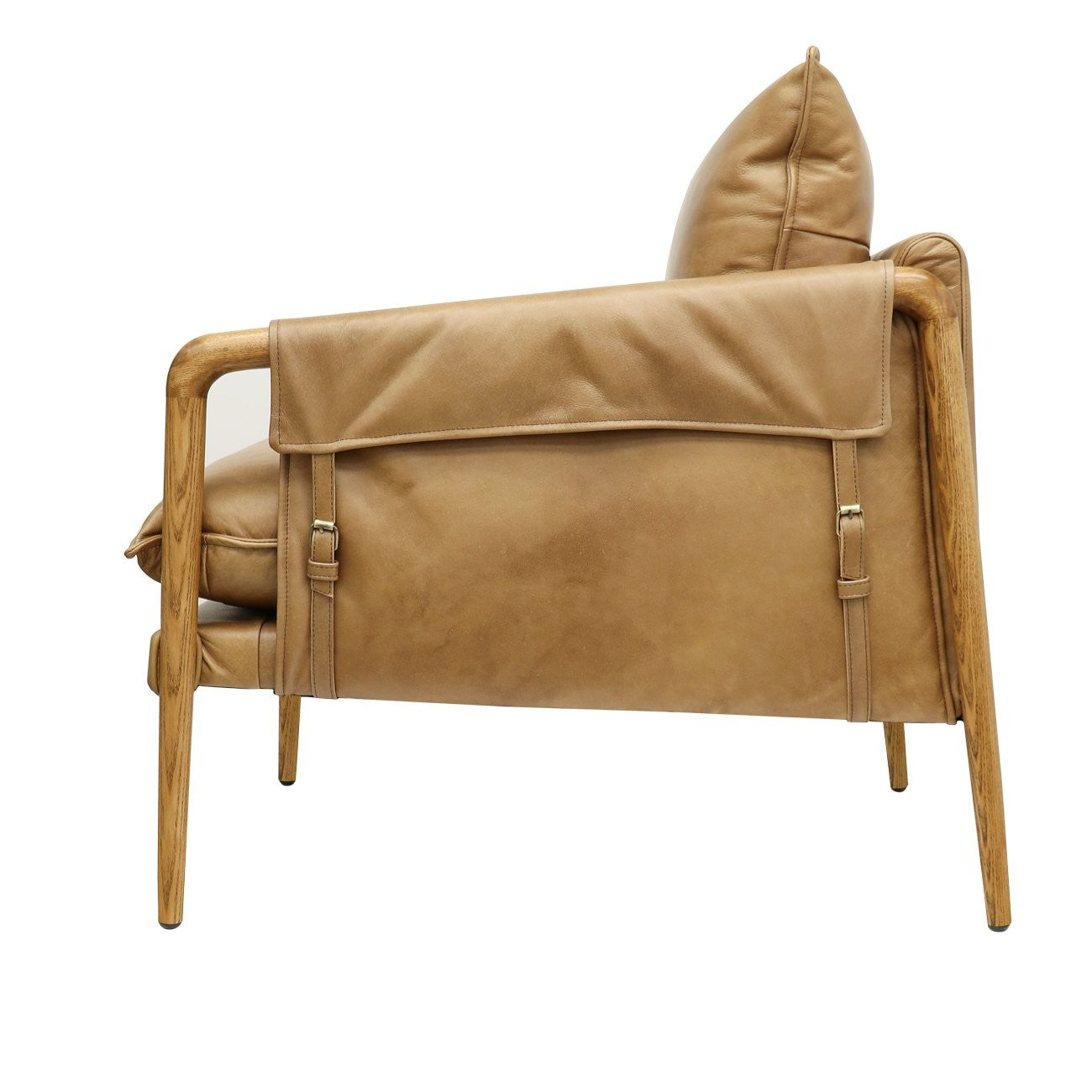 Saddle leather armchair - tan