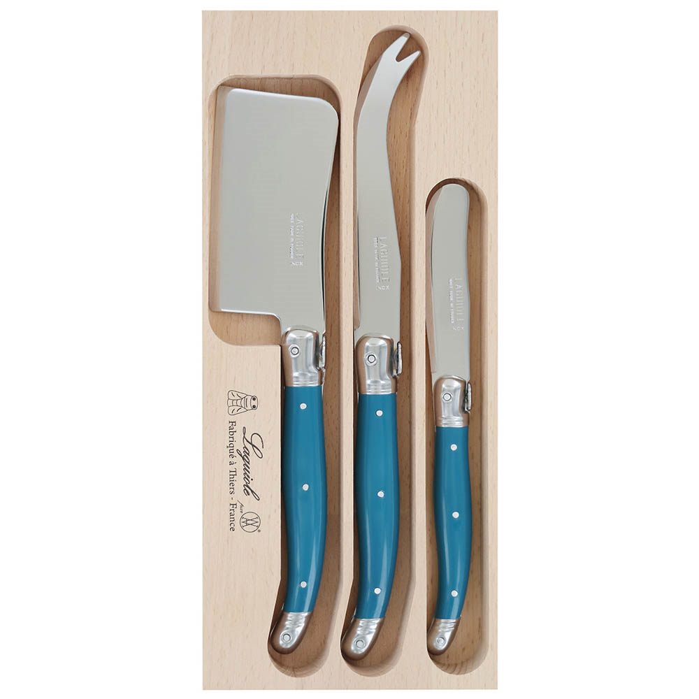 Laguiole Cheese setTeal 3 pc